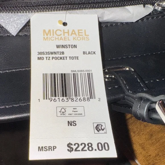 Michael Kors Winston Dark Gray Signature Pocket Tote - Picture 2 of 8